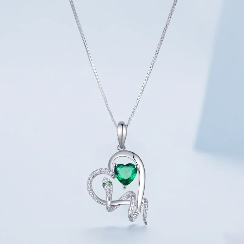 (bilde for) Pandora Style Halskjede med utsøkt Snake Winding Heart Shape - BSN327 - Vis 3