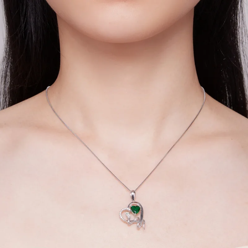 (bilde for) Pandora Style Halskjede med utsøkt Snake Winding Heart Shape - BSN327 - Vis 4