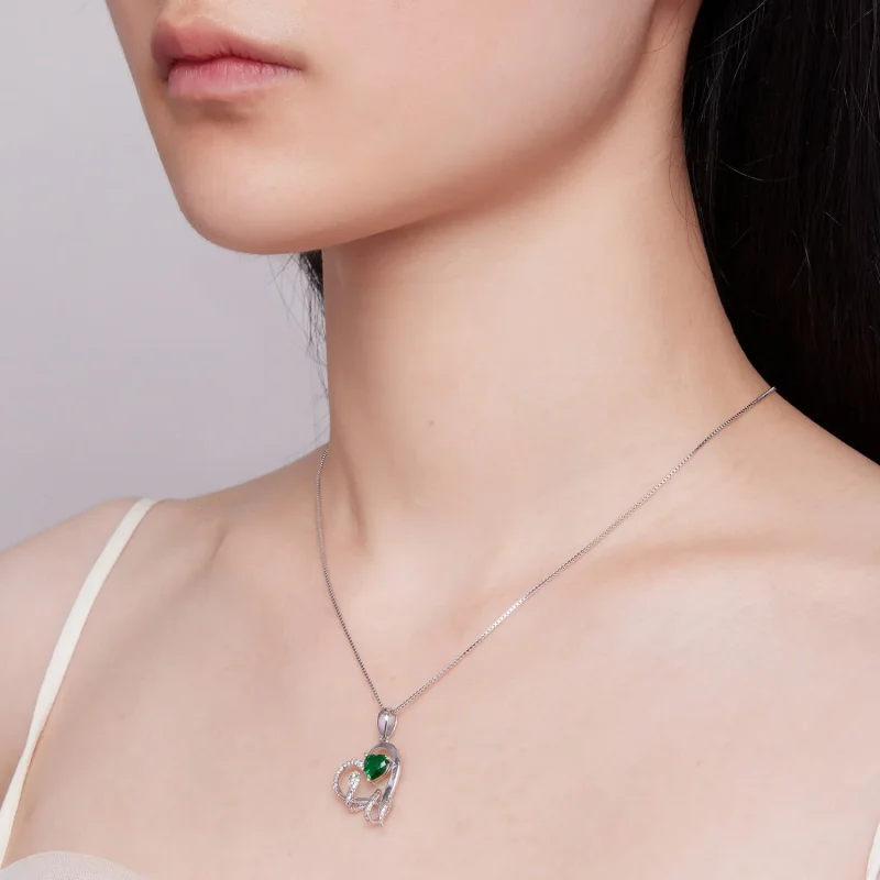 (bilde for) Pandora Style Halskjede med utsøkt Snake Winding Heart Shape - BSN327 - Vis 5
