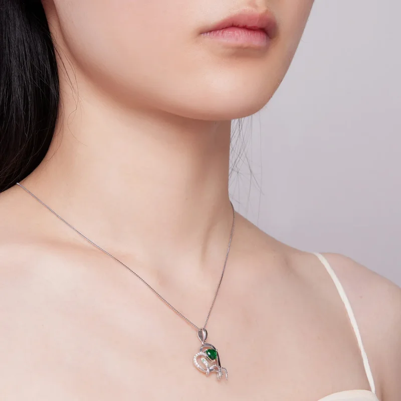 (bilde for) Pandora Style Halskjede med utsøkt Snake Winding Heart Shape - BSN327 - Vis 6