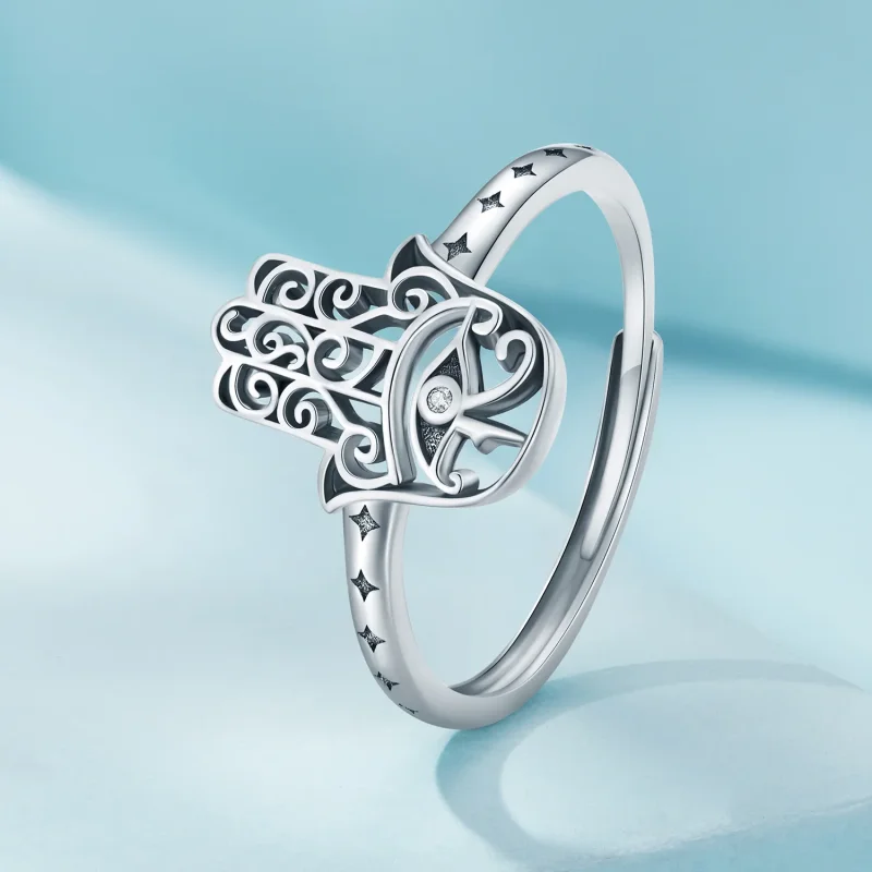 (bilde for) Pandora Style Hand of Fatima Open Ring - SCR938 - Vis 2