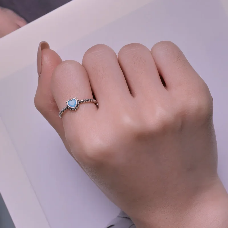 (bilde for) Pandora Style hjerteformet åpen ring - SCR927 - Vis 5