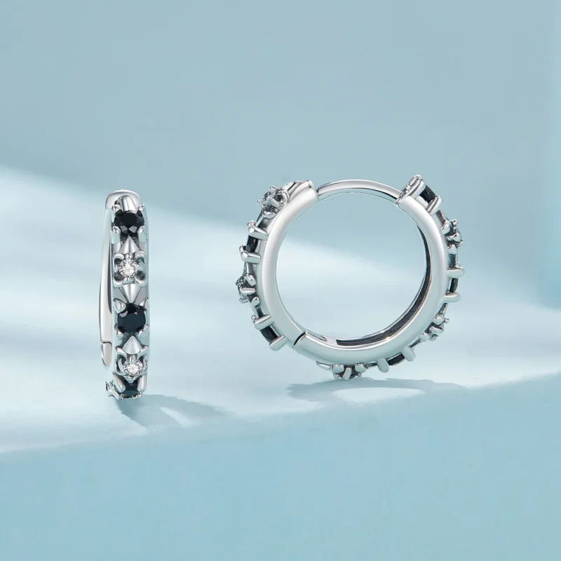 (bilde for) Pandora Style Iris Hoops øredobber - SCE1605-BK - Vis 2