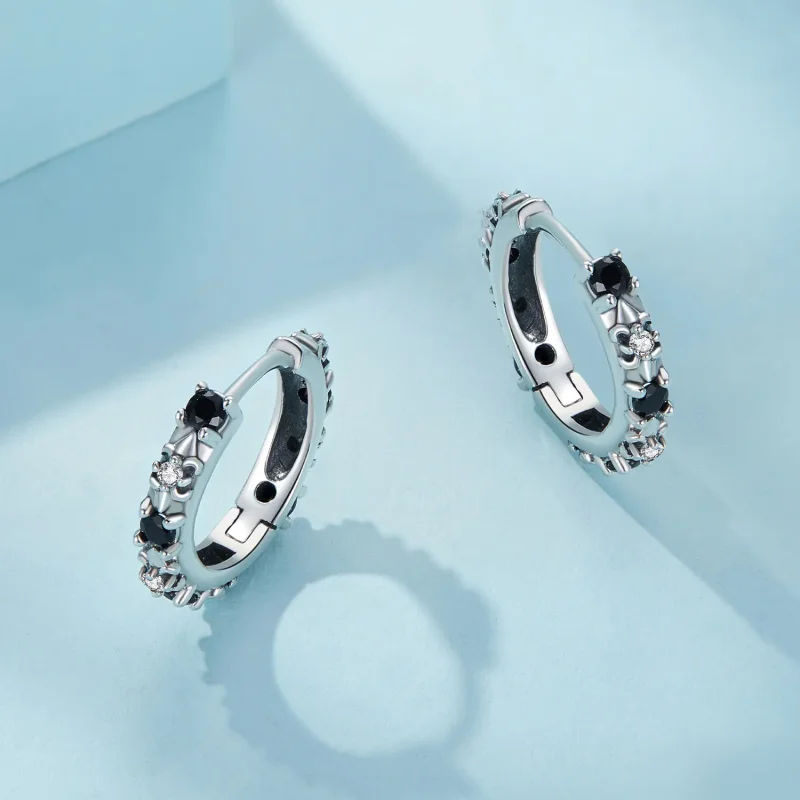 (bilde for) Pandora Style Iris Hoops øredobber - SCE1605-BK - Vis 3