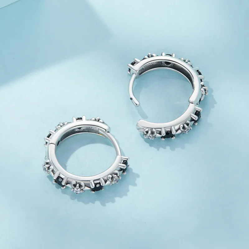 (bilde for) Pandora Style Iris Hoops øredobber - SCE1605-BK - Vis 4