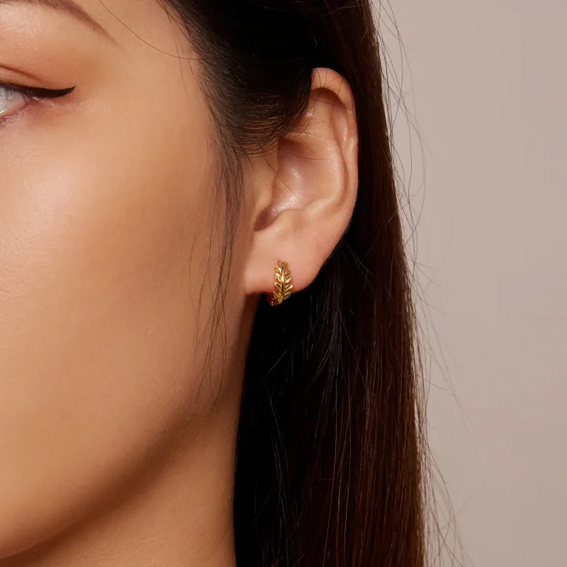 (bilde for) Pandora Style Leaves Hoops øredobber - BSE500-B - Vis 5