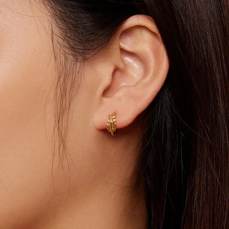 (bilde for) Pandora Style Leaves Hoops øredobber - BSE500-B - Vis 6