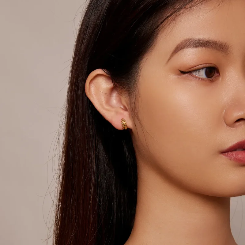 (bilde for) Pandora Style Leaves Hoops øredobber - BSE500-B - Vis 7