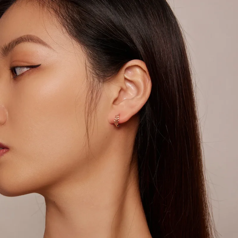 (bilde for) Pandora Style Leaves Hoops øredobber - BSE500-C - Vis 5
