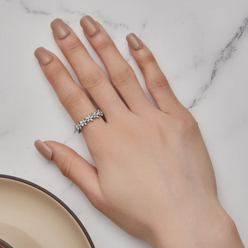 (bilde for) Pandora Style Little Blue Flower Ring - SCR931 - Vis 6