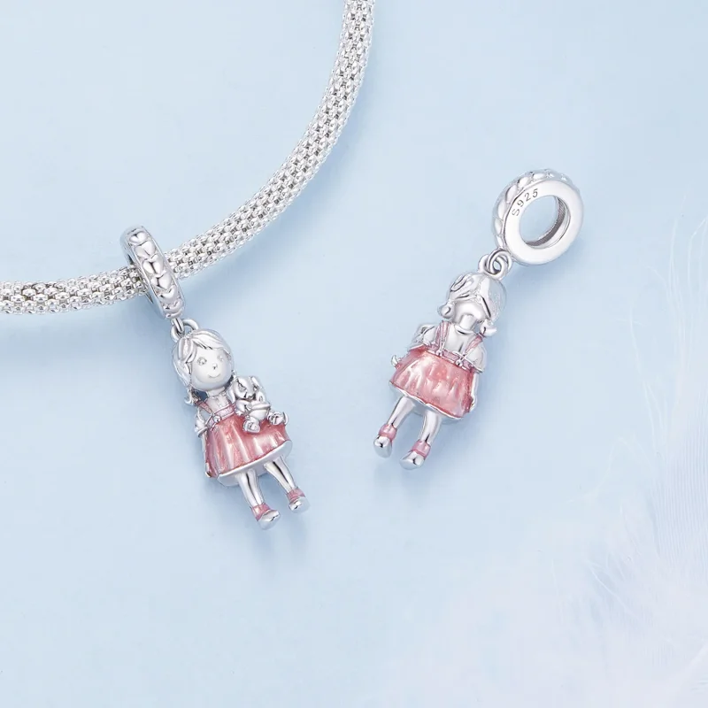 (bilde for) Pandora Style Little Girl Anheng Charm - BSC878 - Vis 4