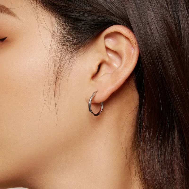 (bilde for) Pandora Style Medium circle Hoops øredobber - SCE1608-M - Vis 6