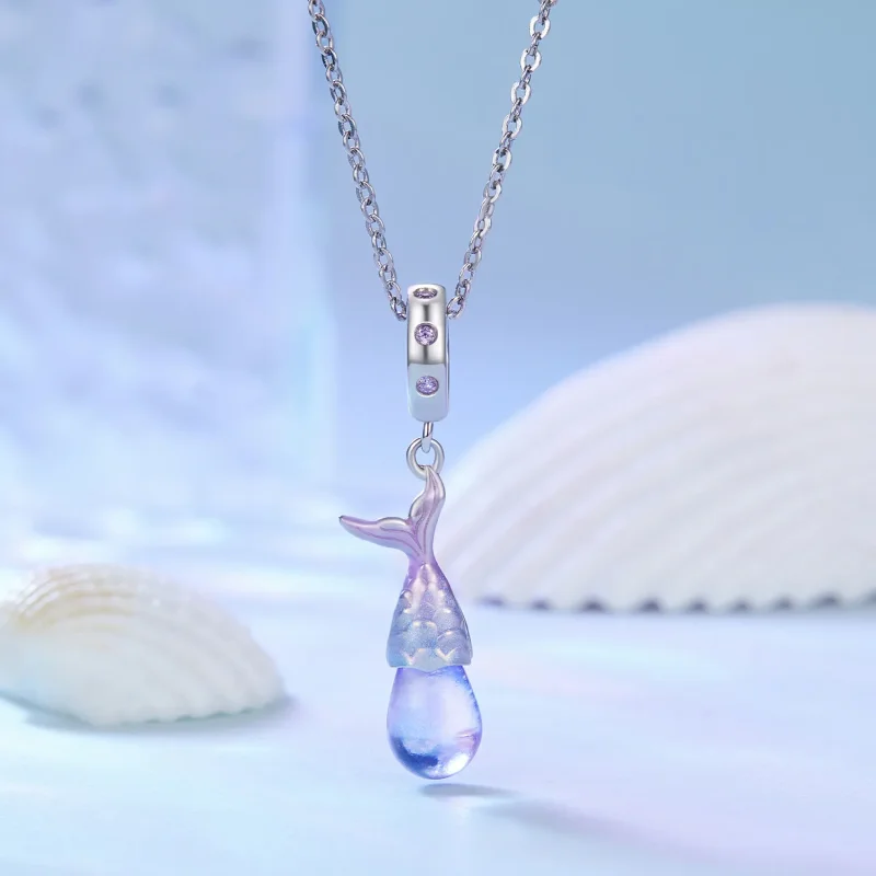 (bilde for) Pandora Style Mermaid Tears Pendant Charm - BSC874 - Vis 2