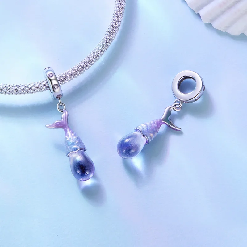(bilde for) Pandora Style Mermaid Tears Pendant Charm - BSC874 - Vis 4