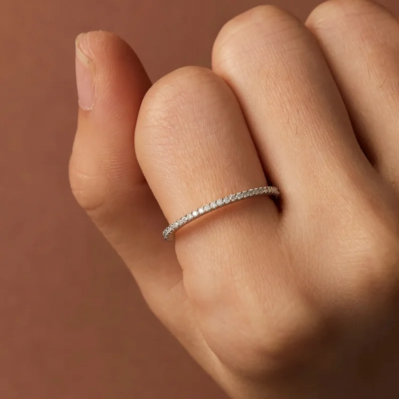 (bilde for) Pandora Style Moissanite Ring - MSR027 - Vis 7