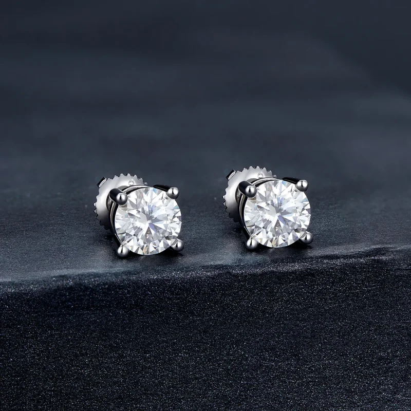 (bilde for) Pandora Style One Carat Fire Claw Moissanite øredobber - MSE003-L - Vis 2