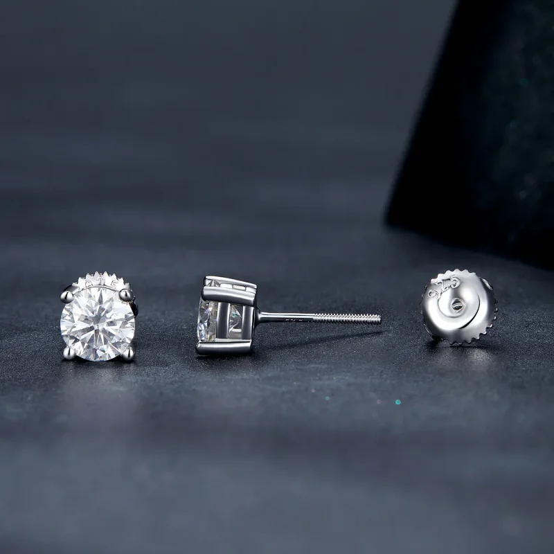 (bilde for) Pandora Style One Carat Fire Claw Moissanite øredobber - MSE003-L - Vis 3