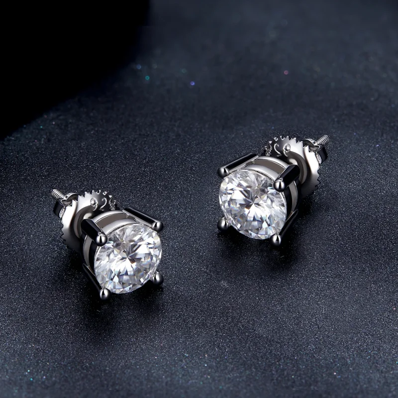 (bilde for) Pandora Style One Carat Fire Claw Moissanite øredobber - MSE003-L - Vis 4