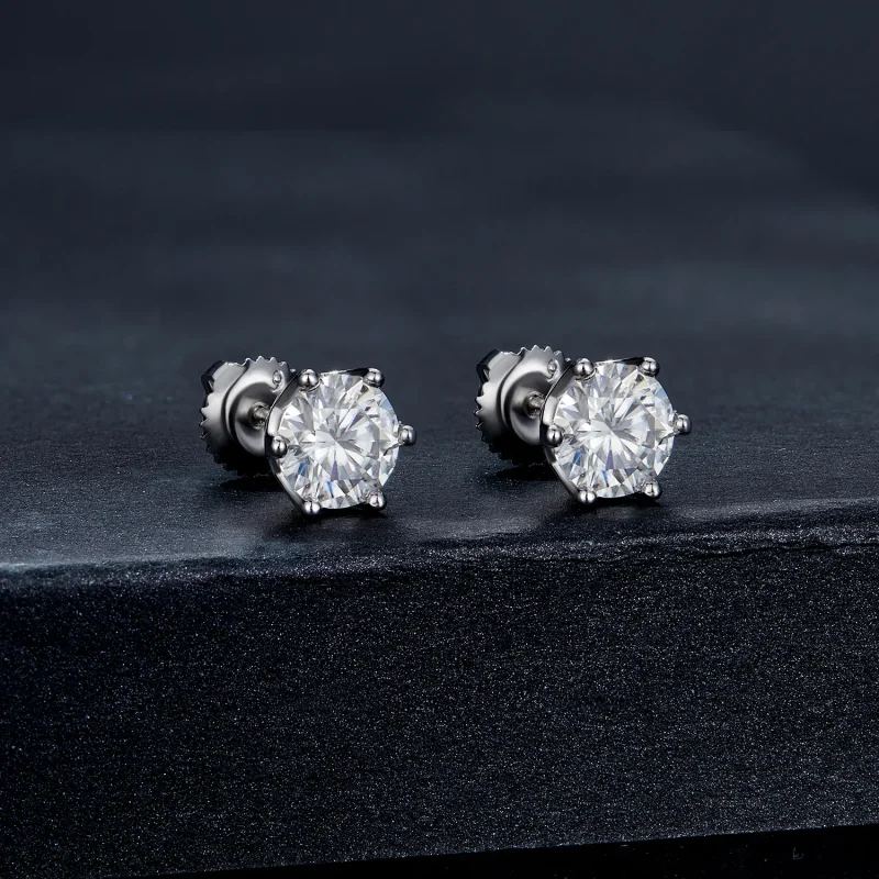 (bilde for) Pandora Style One Carat Fire Claw Moissanite øredobber - MSE004-L - Vis 2
