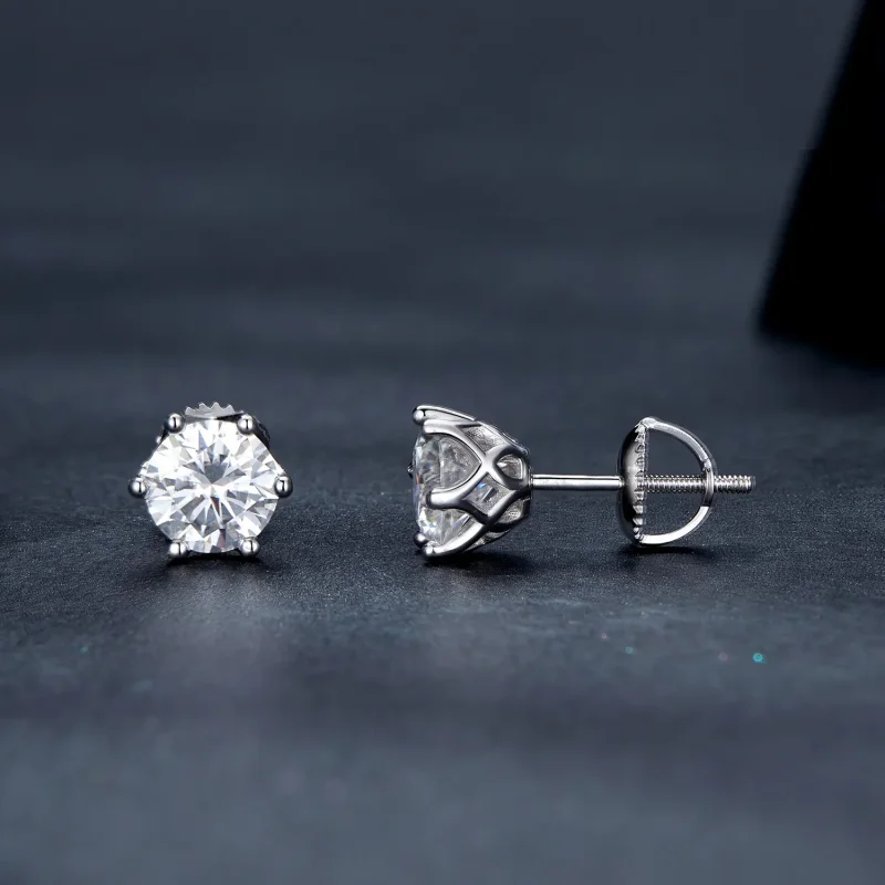 (bilde for) Pandora Style One Carat Fire Claw Moissanite øredobber - MSE004-L - Vis 3