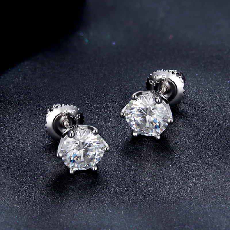 (bilde for) Pandora Style One Carat Fire Claw Moissanite øredobber - MSE004-L - Vis 4