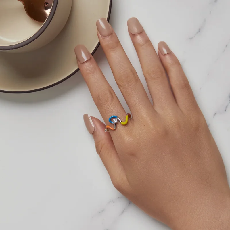 (bilde for) Pandora Style Rainbow Irregular Ring - SCR940 - Vis 5