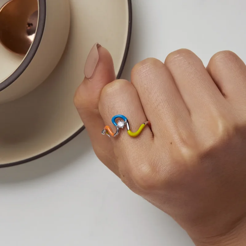 (bilde for) Pandora Style Rainbow Irregular Ring - SCR940 - Vis 6