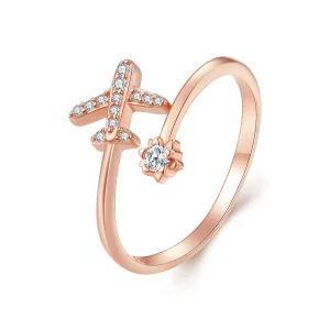 (bilde for) Pandora Style Rose Gold Distance Open Ring - SCR623-C
