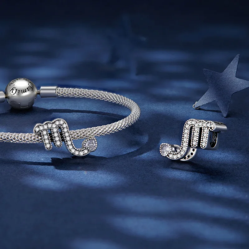 (bilde for) Pandora Style Scorpio Lucky Zodiac Sign Charm - SCC2516-8 - Vis 4