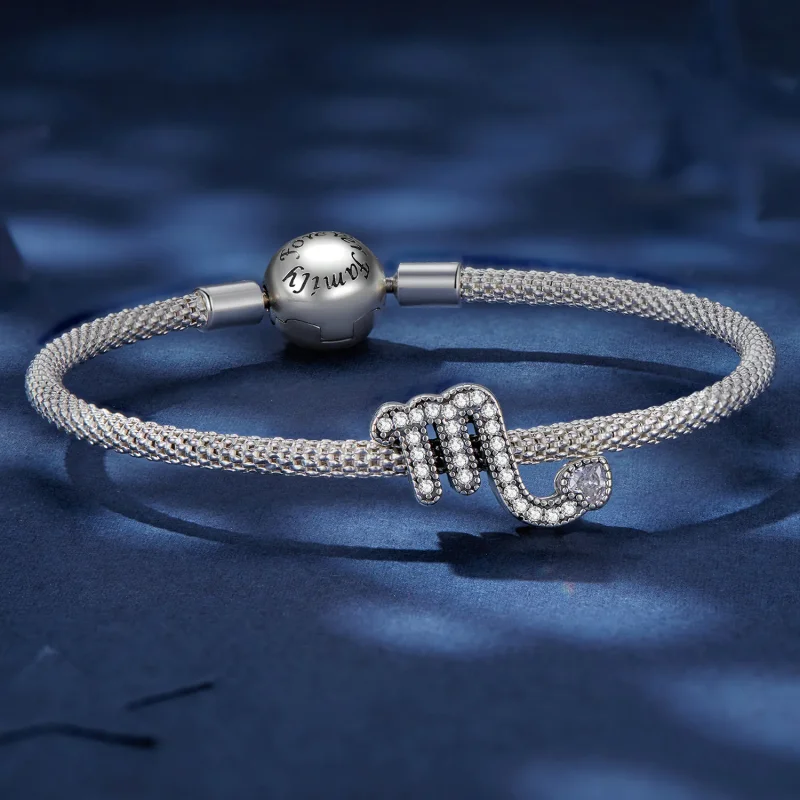(bilde for) Pandora Style Scorpio Lucky Zodiac Sign Charm - SCC2516-8 - Vis 5