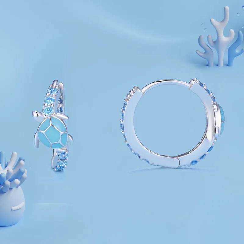 (bilde for) Pandora Style Sea Turtle Hoops øredobber - SCE1596 - Vis 2