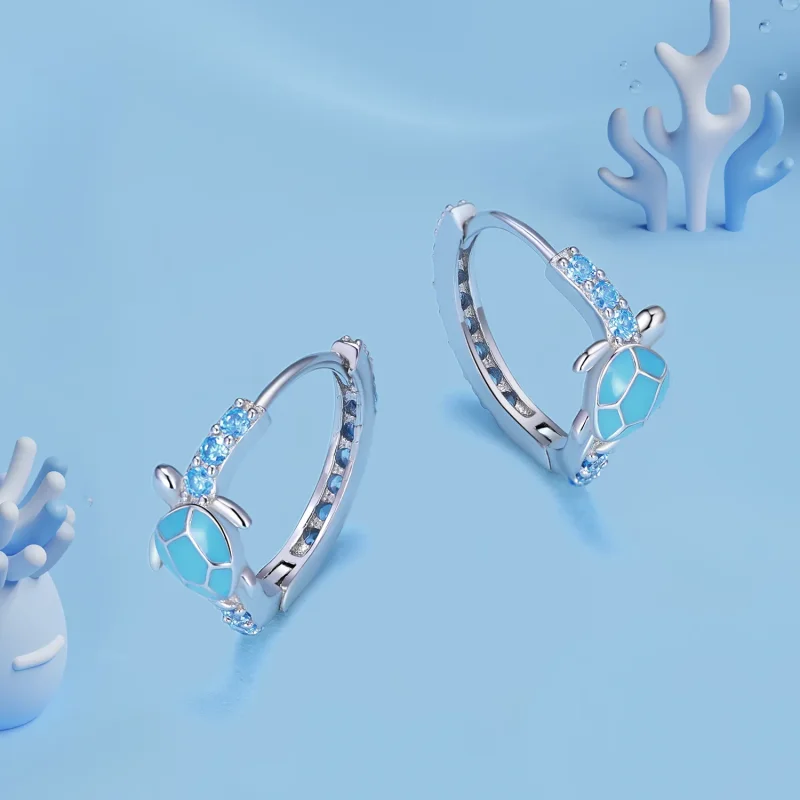 (bilde for) Pandora Style Sea Turtle Hoops øredobber - SCE1596 - Vis 3