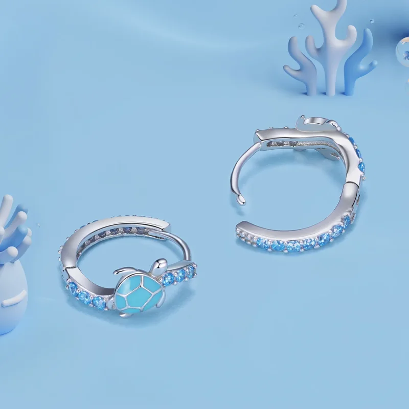 (bilde for) Pandora Style Sea Turtle Hoops øredobber - SCE1596 - Vis 4