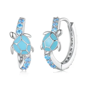 (bilde for) Pandora Style Sea Turtle Hoops øredobber - SCE1596