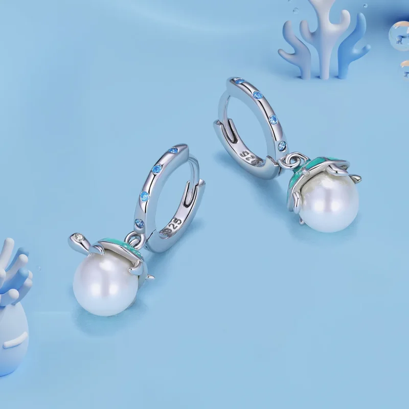 (bilde for) Pandora Style Sea Turtle Hoops øredobber - SCE1597 - Vis 3