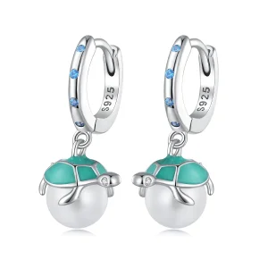 (bilde for) Pandora Style Sea Turtle Hoops øredobber - SCE1597