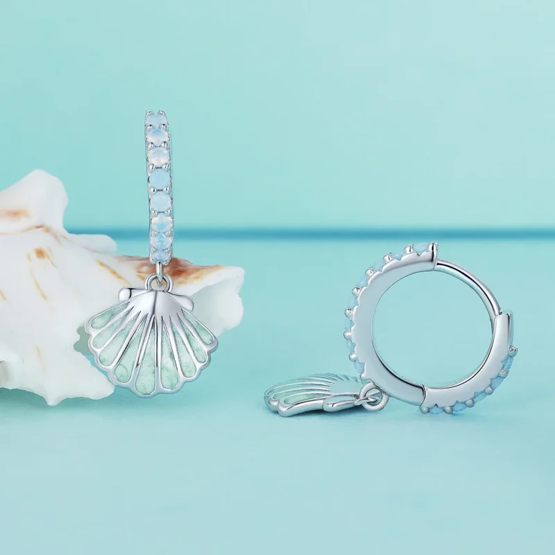 (bilde for) Pandora Style Shell Hoops øredobber - BSE842 - Vis 2