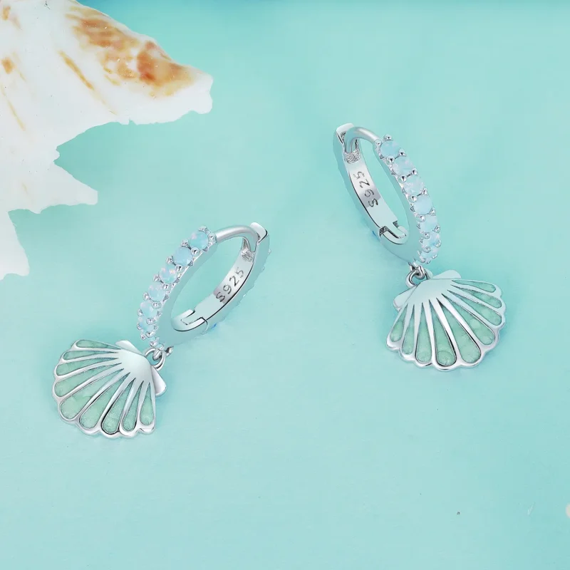 (bilde for) Pandora Style Shell Hoops øredobber - BSE842 - Vis 3