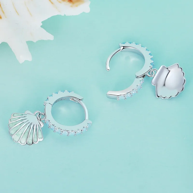(bilde for) Pandora Style Shell Hoops øredobber - BSE842 - Vis 4