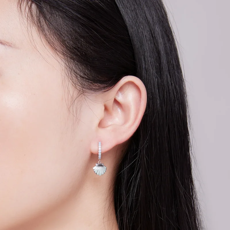 (bilde for) Pandora Style Shell Hoops øredobber - BSE842 - Vis 5