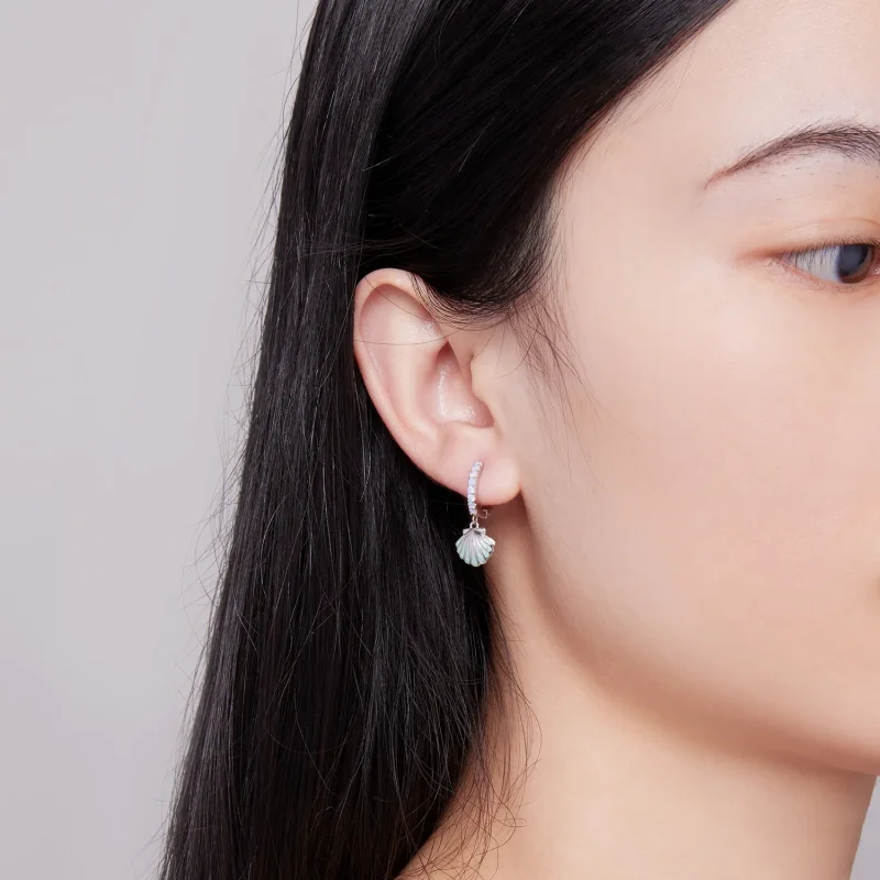 (bilde for) Pandora Style Shell Hoops øredobber - BSE842 - Vis 6
