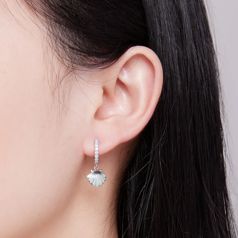 (bilde for) Pandora Style Shell Hoops øredobber - BSE842 - Vis 7