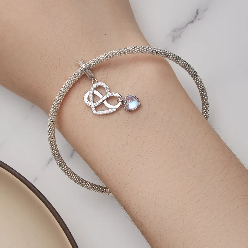 (bilde for) Pandora Style Sister Heart Pendant Charm - BSC860 - Vis 5