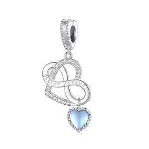 (bilde for) Pandora Style Sister Heart Pendant Charm - BSC860
