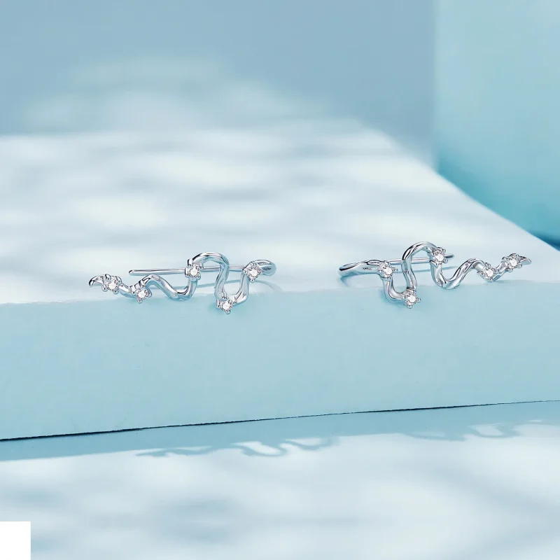 (bilde for) Pandora Style Texture Lines ørepynt - SCE1599 - Vis 2
