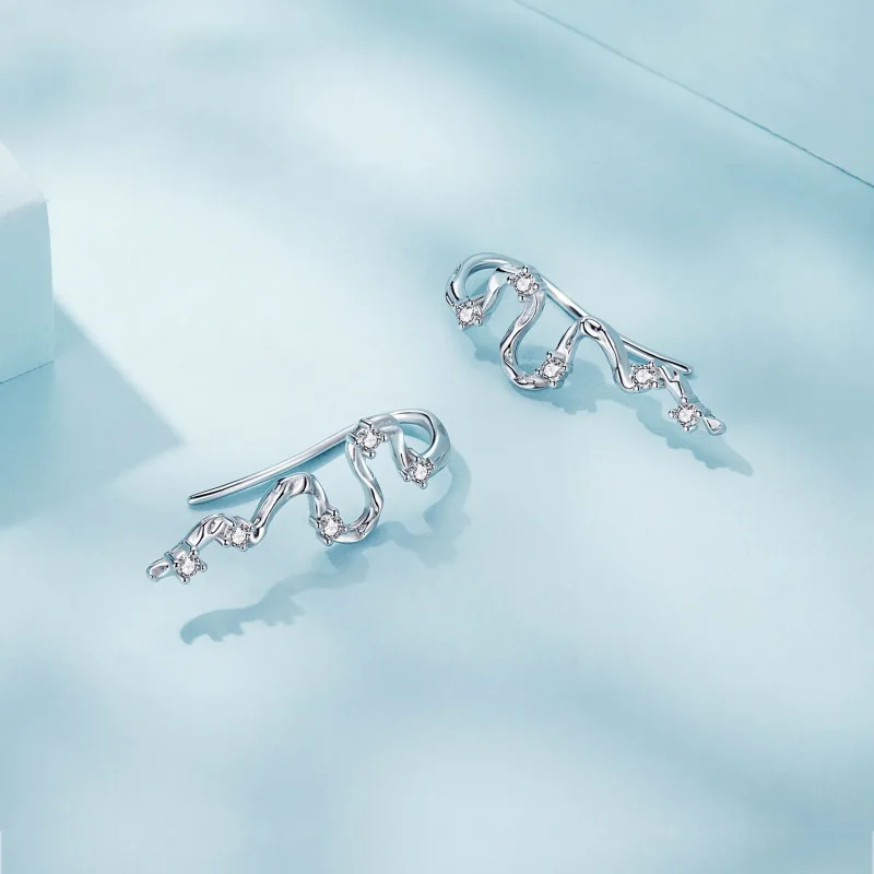 (bilde for) Pandora Style Texture Lines ørepynt - SCE1599 - Vis 4