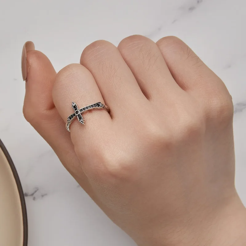(bilde for) Pandora Style Vintage Cross Ring - SCR930 - Vis 5