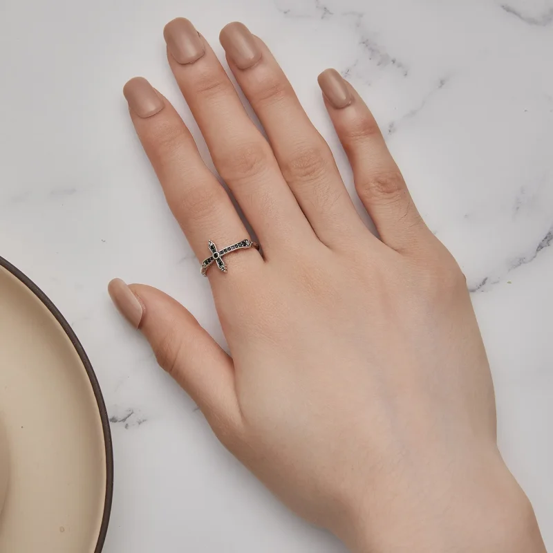 (bilde for) Pandora Style Vintage Cross Ring - SCR930 - Vis 6