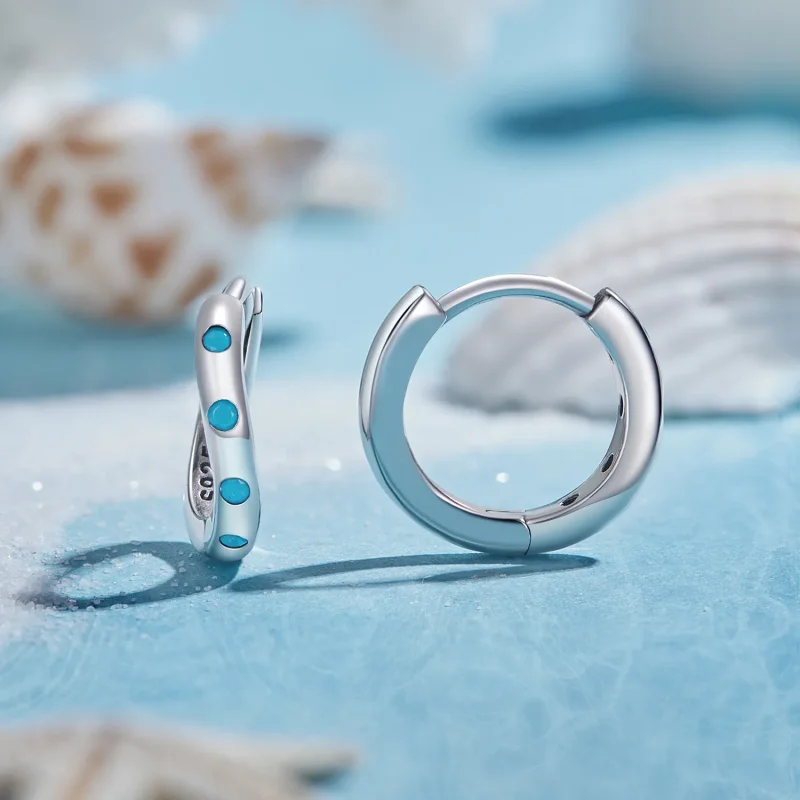 (bilde for) Pandora Style Wave Hoops øredobber - SCE1593 - Vis 2