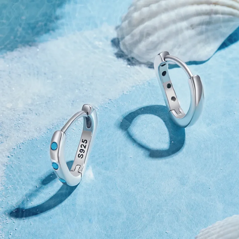 (bilde for) Pandora Style Wave Hoops øredobber - SCE1593 - Vis 3
